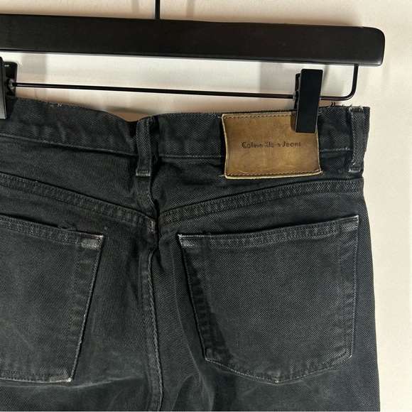 Vintage Calvin Klein Jeans Black High Rise Straight Leg Crop Raw Hem size 3 - Picture 3 of 8